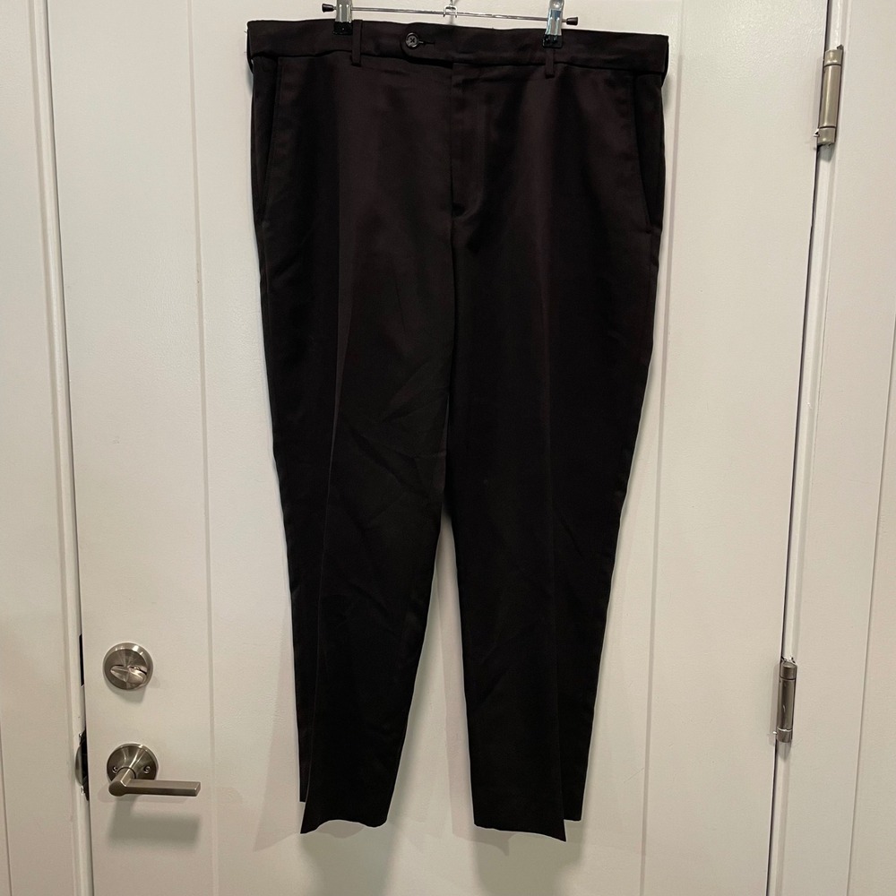 Saks Fifth Avenue Mens Black Dress Pants Flat Front Trousers W38 L26